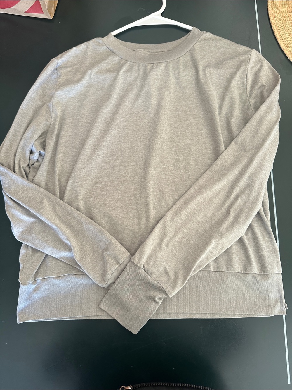 Vuori Women’s Crewneck Sweatshirt in Taupe Gray